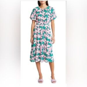 Chelsea28 Puff Sleeve Side Cutout Organic Cotton Blend Dress in Size X-Small